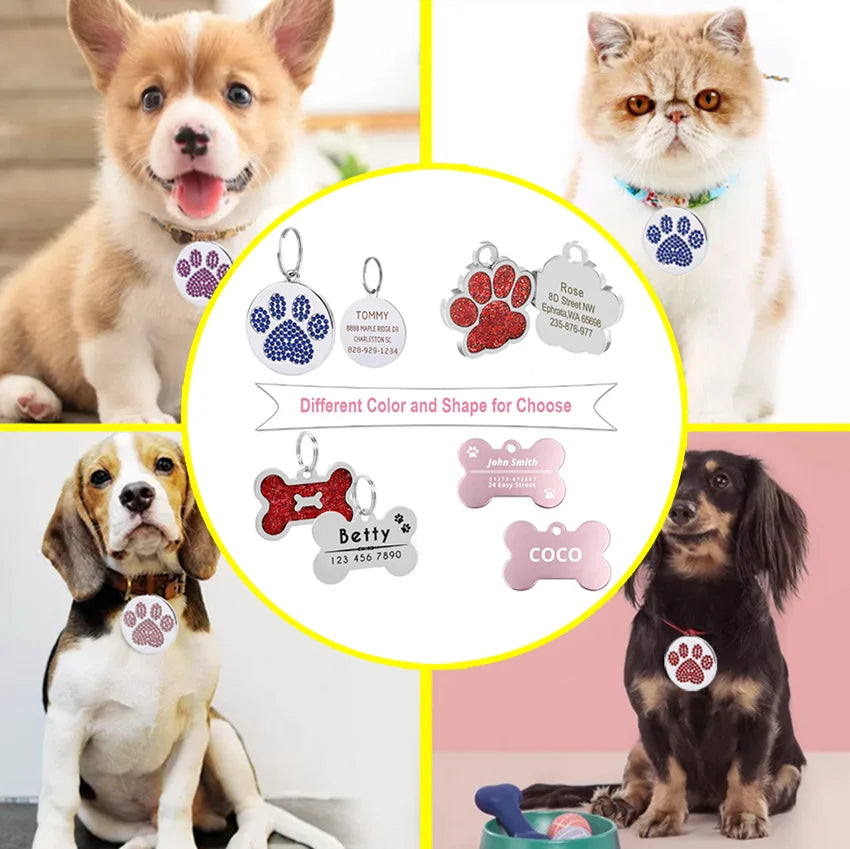 Personalized Address Tags for Dogs Id Tags Dog Tag Engraved Custom Dog Tag Dog Collar for Cats Dog Name Tag Pet Id Tag Collars