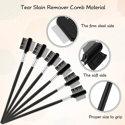 Double-Sided Pet Eye Comb Brush Mini Pet Tear Stain Remover Comb Eye Grooming Brush For Small Cat Dog Pets Accessories