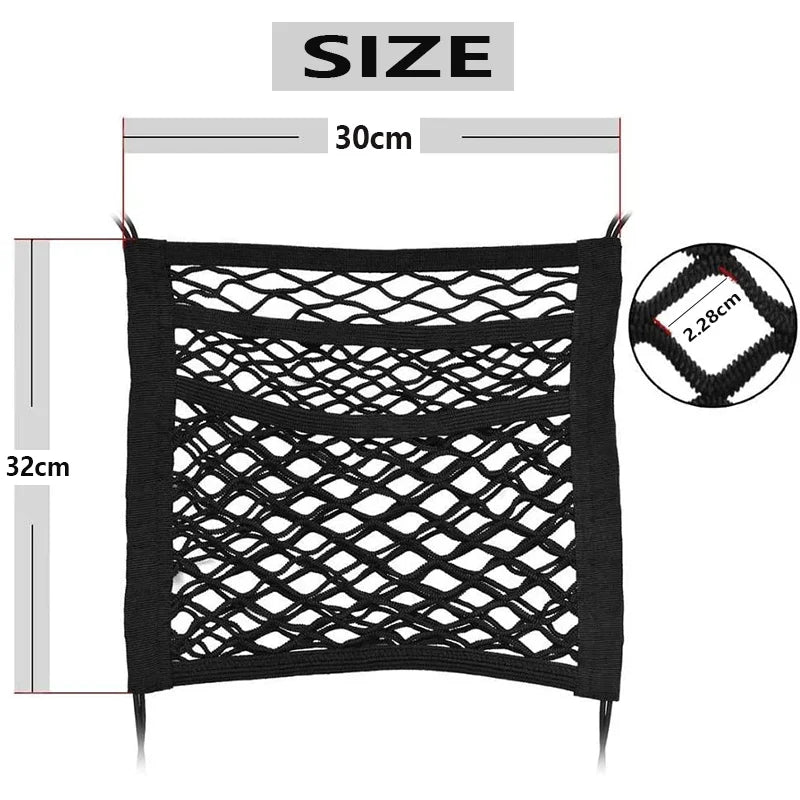 Dog Car Net Barrier Pet Travel Safety Barrier Car Carrier Rear Seat Fence Anti-collision for Child and Pets with Storage Bag