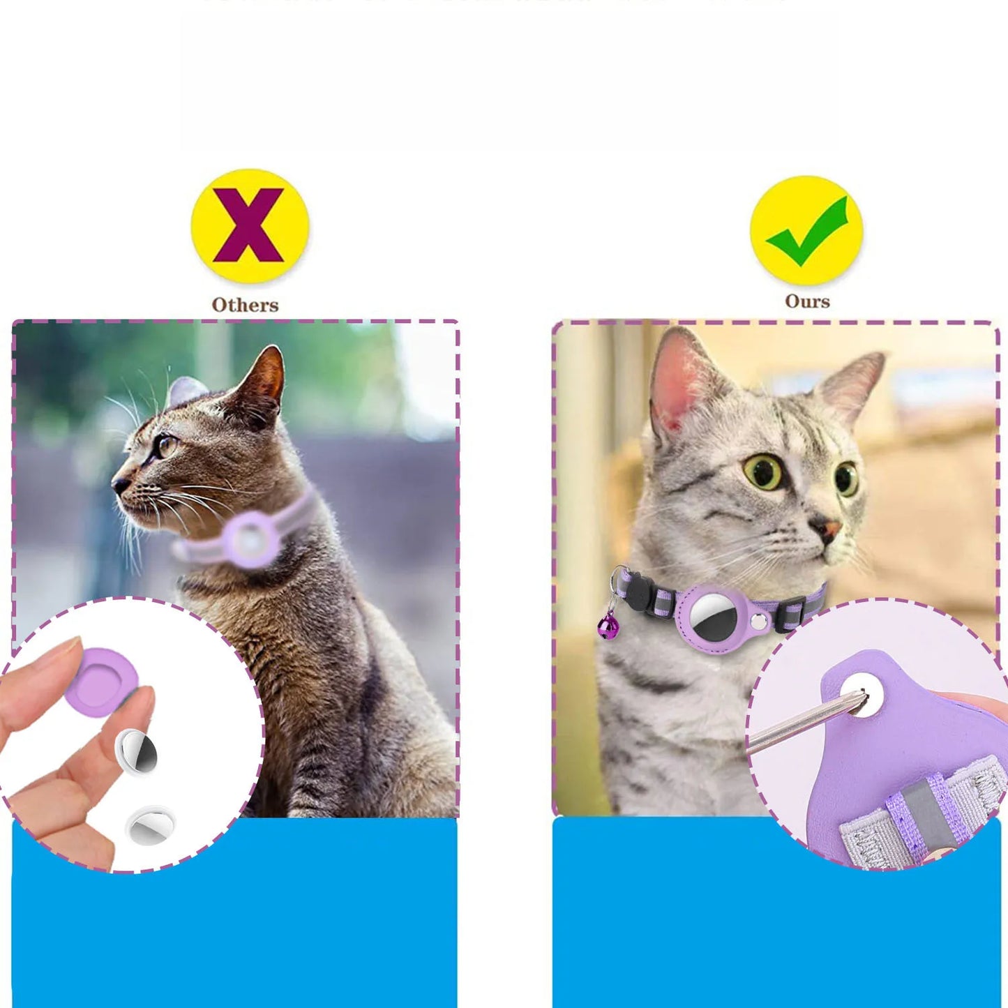 Anti-Lost Cat Collar Apple Airtag Tracker