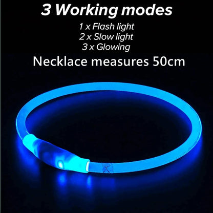 Led Dog Collar Luminous Usb Cat Dog Collar 3 Modes Led Light Glowing Loss Prevention LED Collar For Dogs Pet Dog Accessories